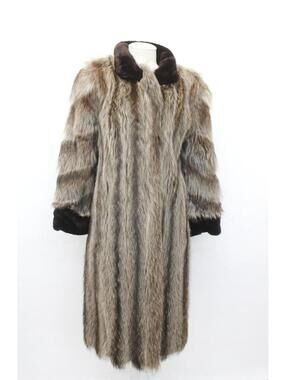 Excellent Raccoon & Sheared Beaver Fur Coat Jacket Women Woman Size 4 Small